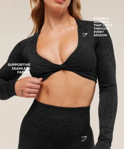 Adapt Animal Long Sleeve Crop Top