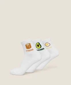 Breakfast Graphic Midi Socks 3pk