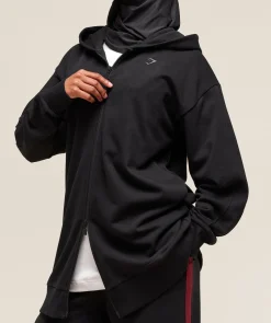 Covered Longline Zip Up Hoodie