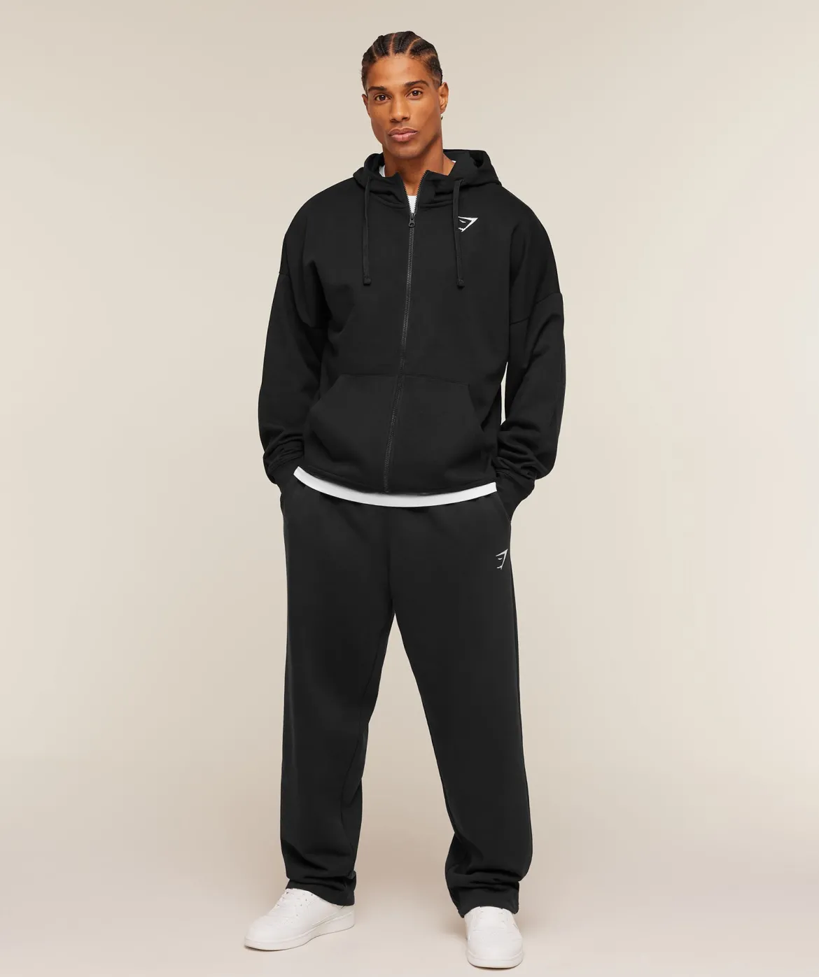 Crest Oversized Zip Up Hoodie