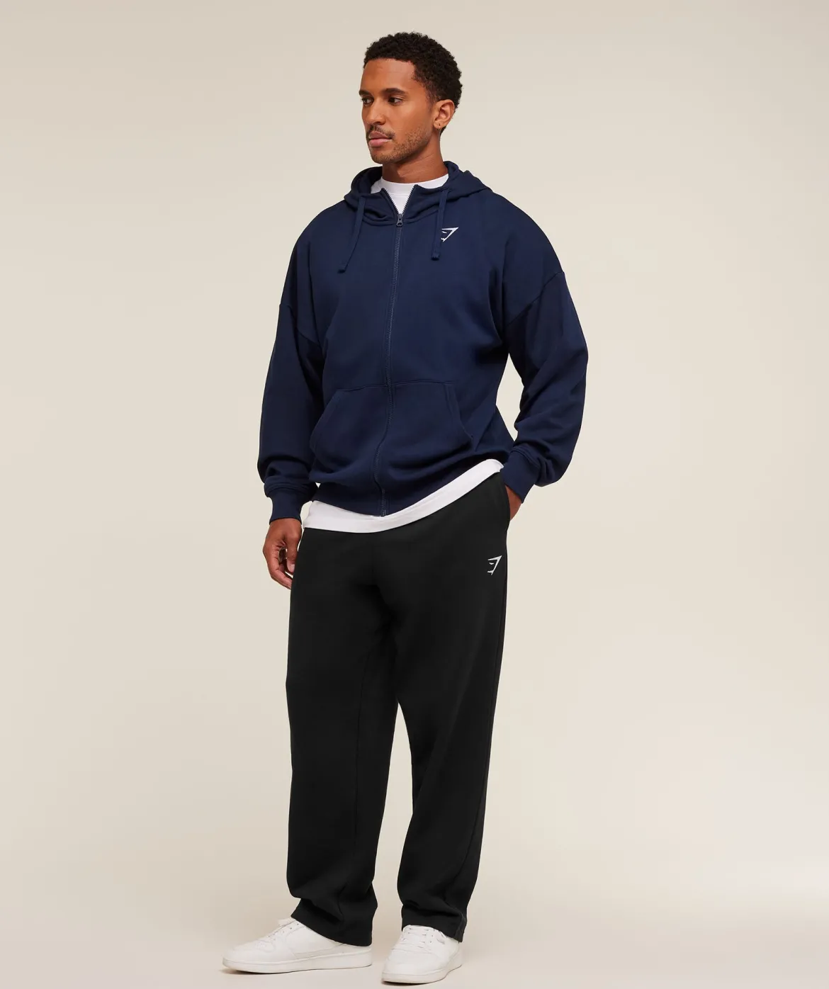 Crest Oversized Zip Up Hoodie
