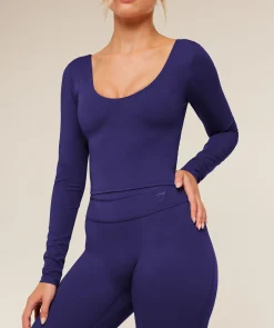 Crossover Back Long Sleeve Top