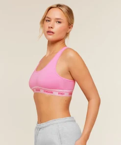 Elastic Branded Racerback Cotton Bralette