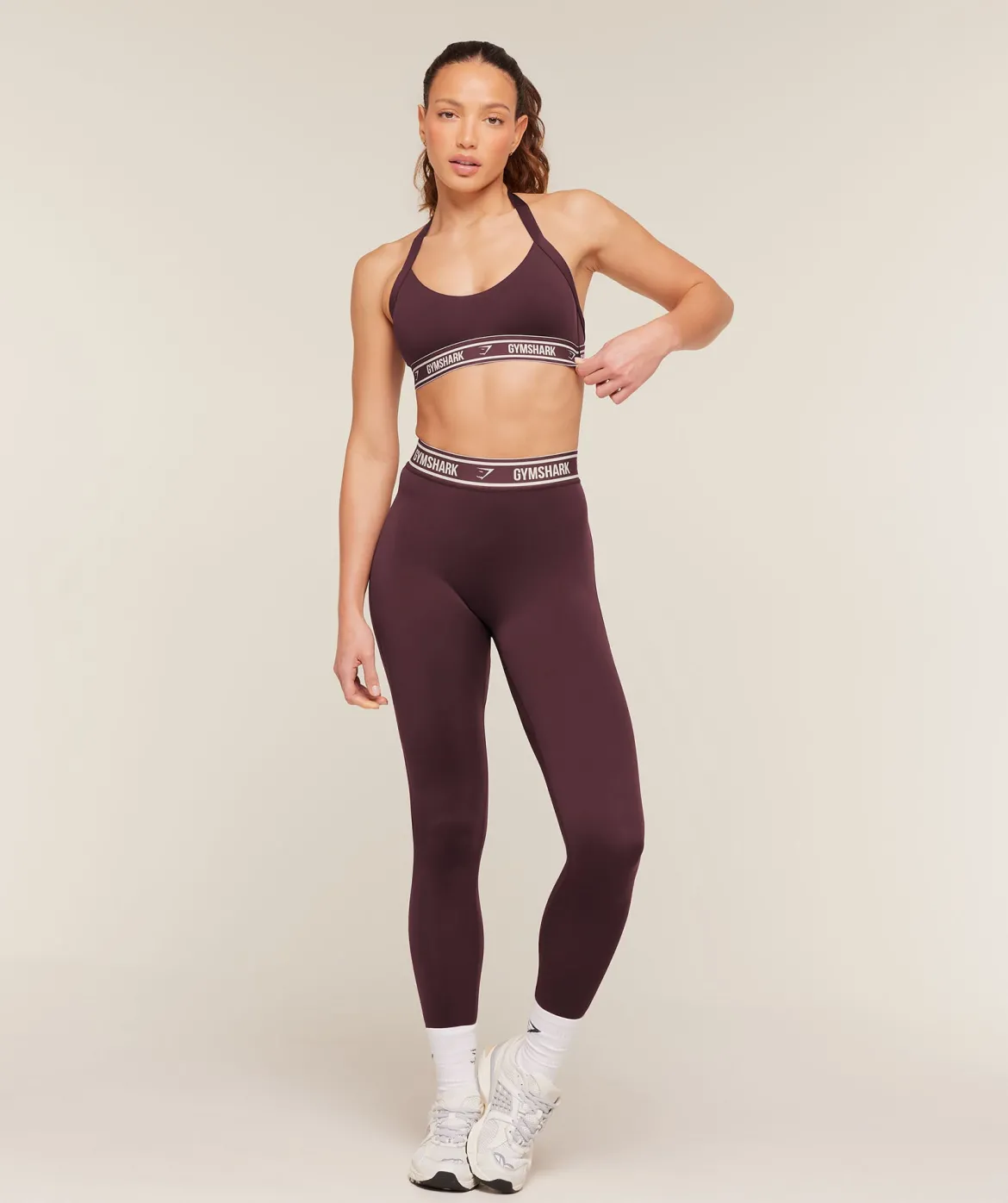 Light Support Halter Neck Logo Sports Bra