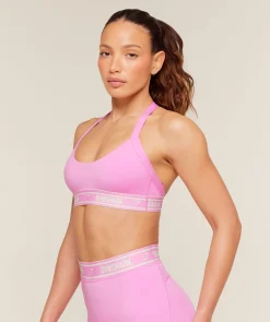 Light Support Halter Neck Logo Sports Bra