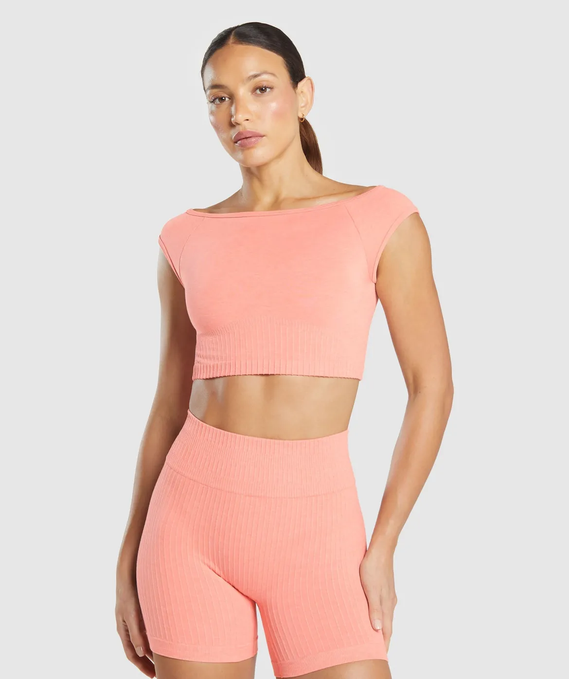 Luxe Seamless Boat Neck Crop Top