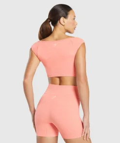 Luxe Seamless Boat Neck Crop Top