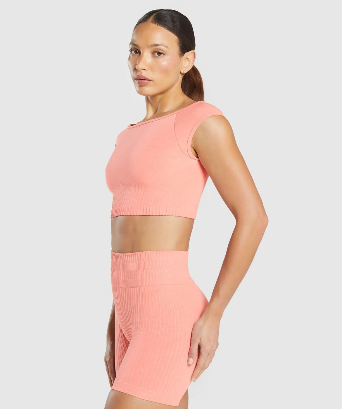 Luxe Seamless Boat Neck Crop Top