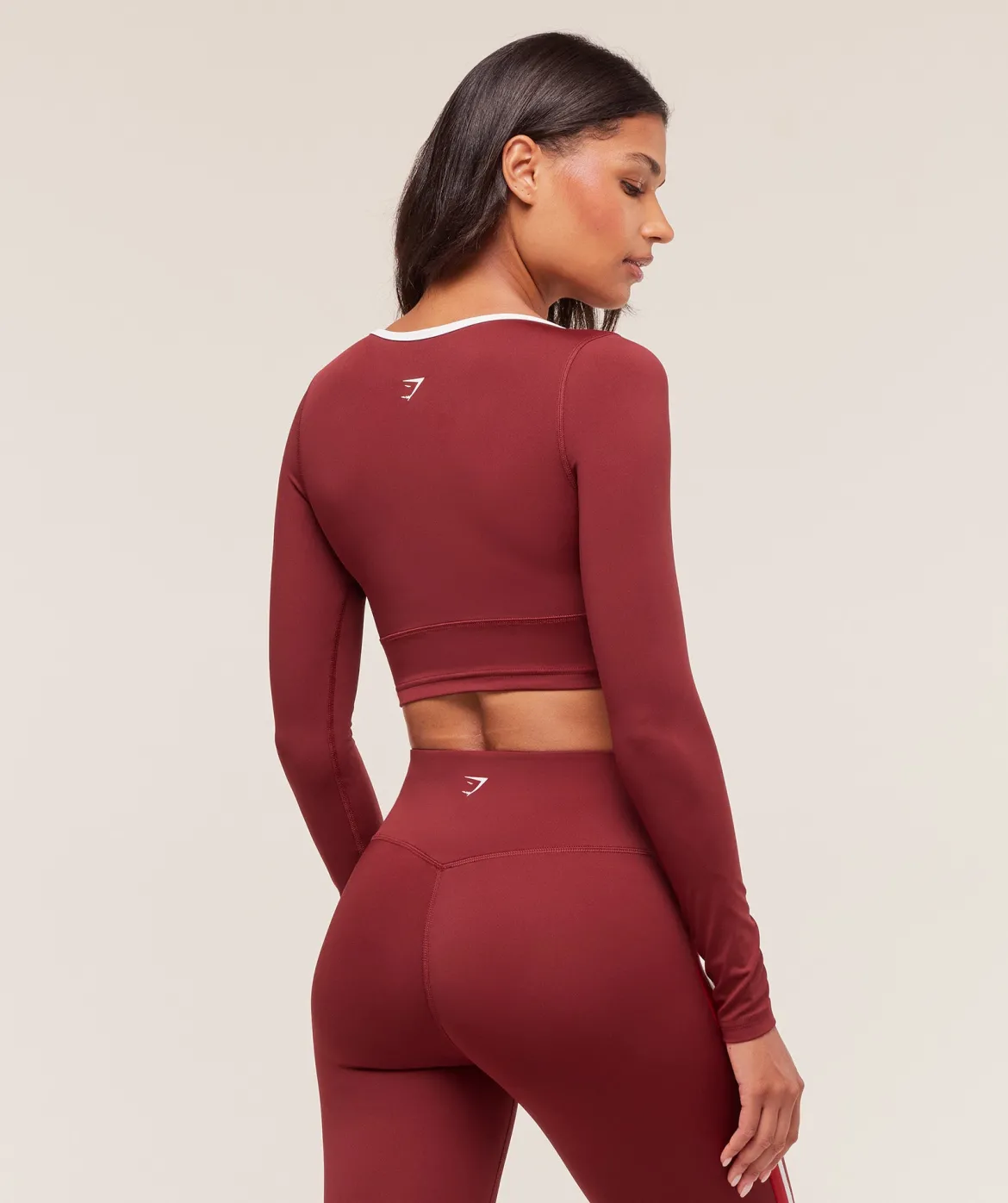 Piping Long Sleeve Crop Top