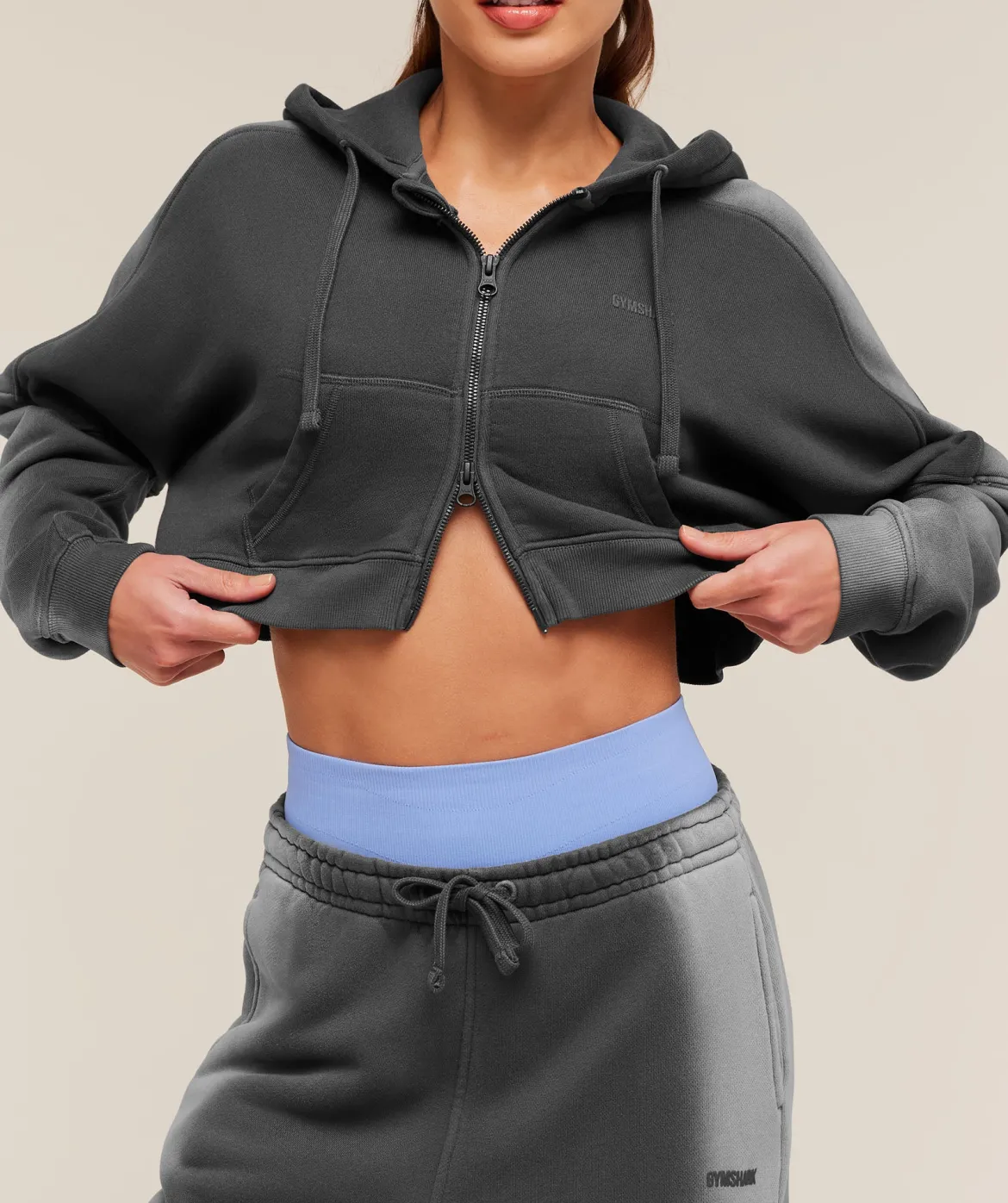 Pump Washed Zip Through Hoodie
