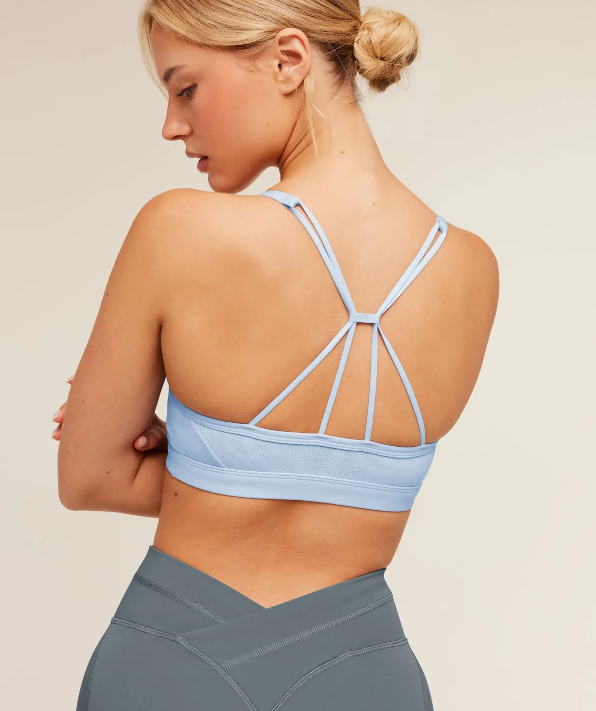 Ruched Strappy Sports Bra