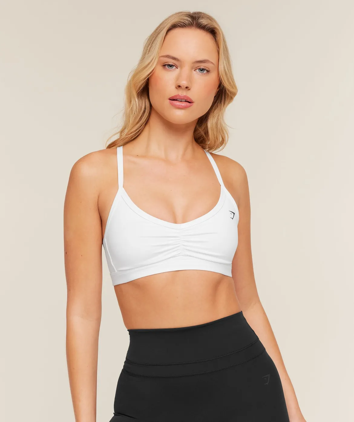 Ruched Strappy Sports Bra