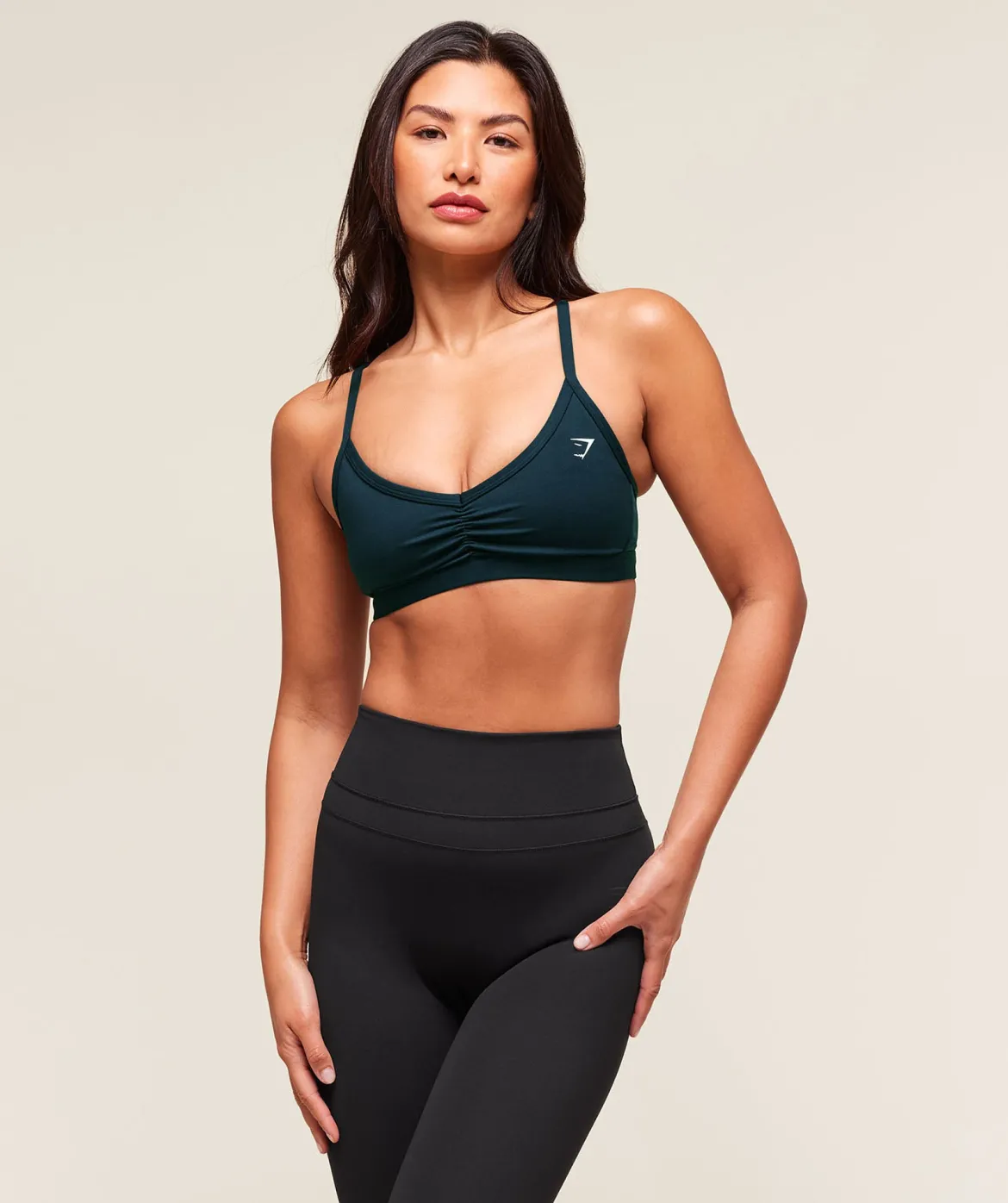 Ruched Strappy Sports Bra