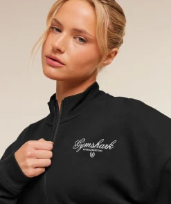 Script Embroidery Oversized Zip Through