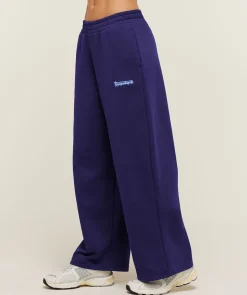 Script Embroidery Wide Leg Pants