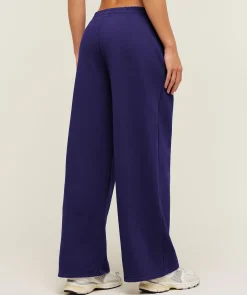 Script Embroidery Wide Leg Pants