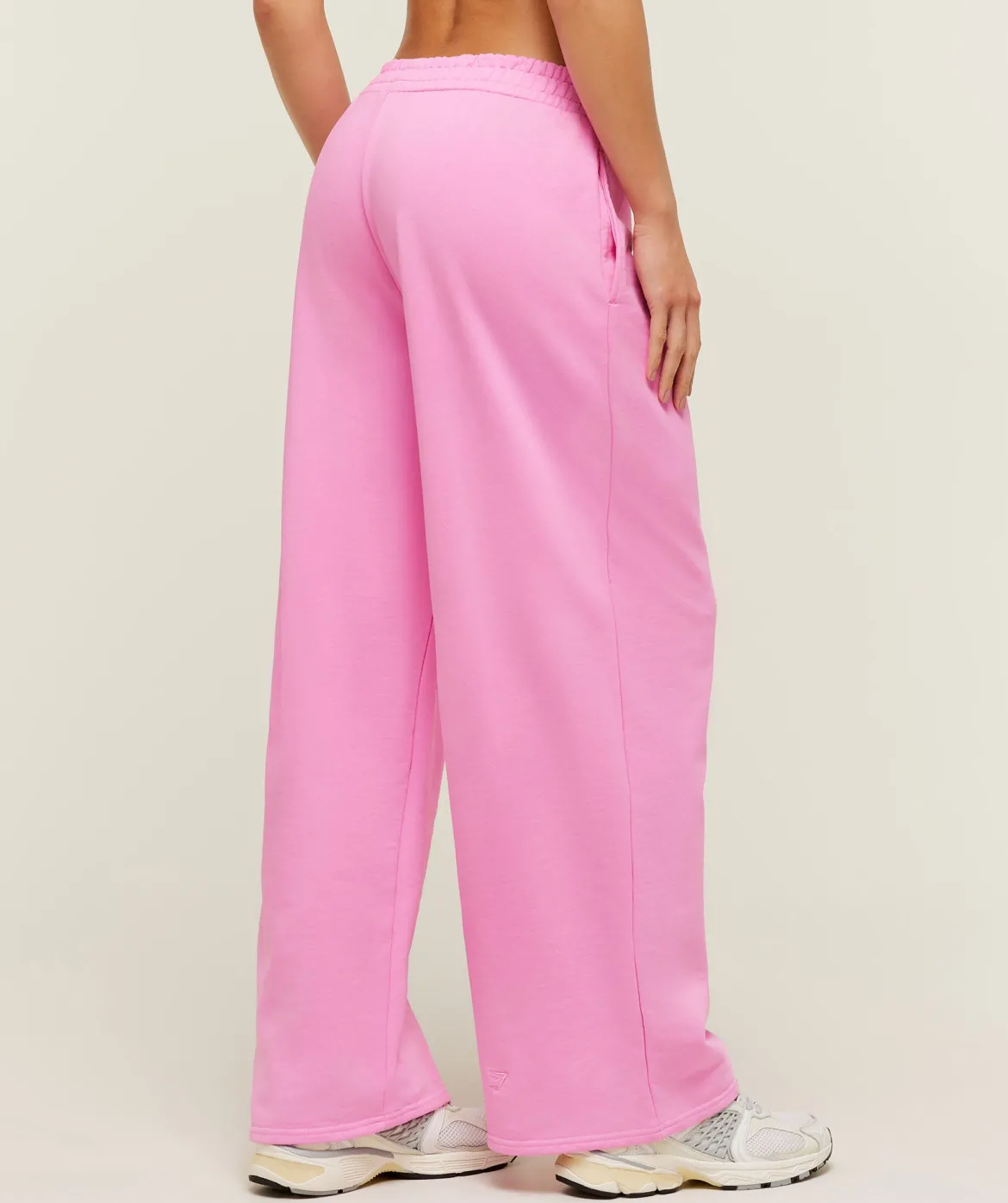 Script Embroidery Wide Leg Pants